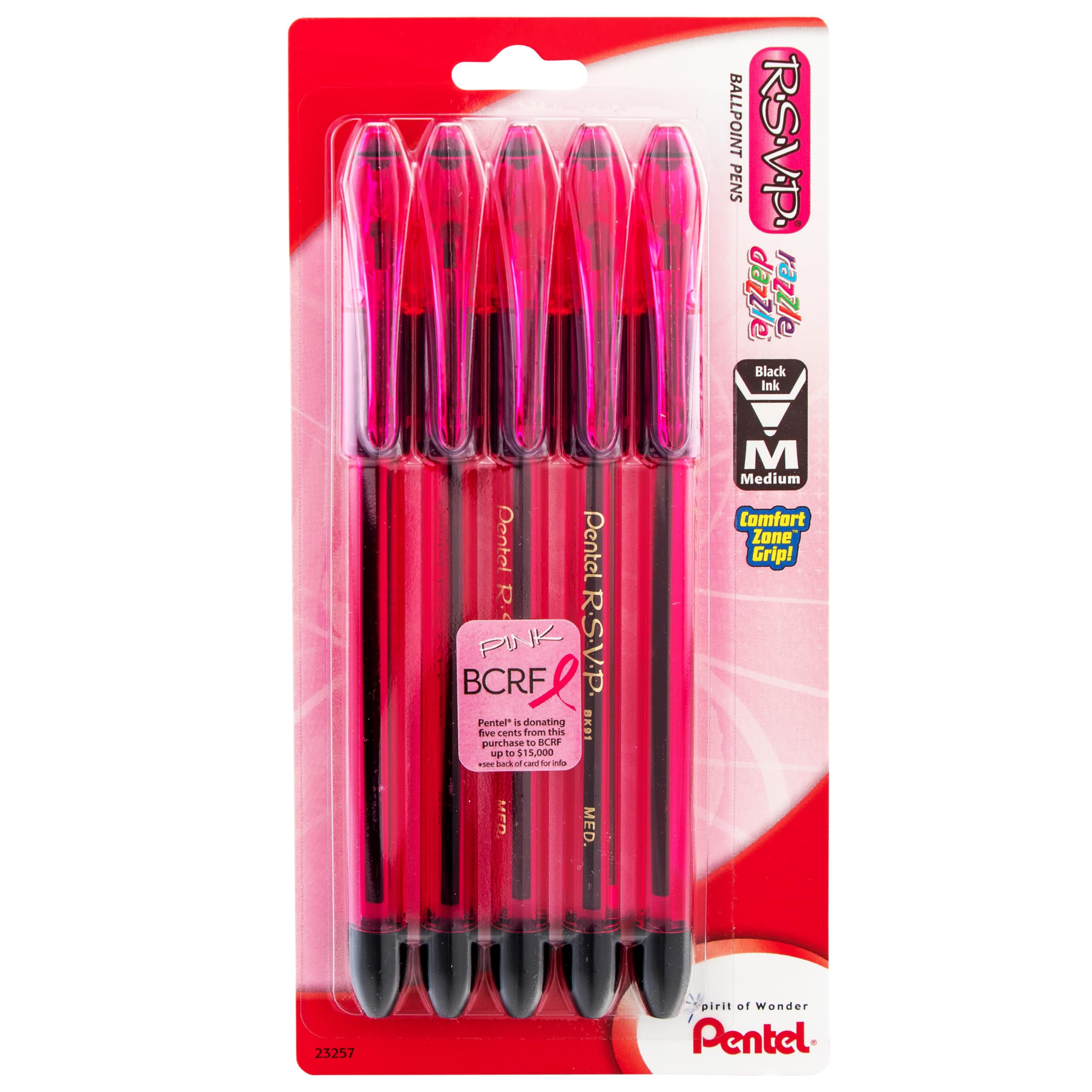 Pentel RSVP moonz ピンク R.S.V.P. Colors RT Ballpoint Pen - Pentel of America, Ltd.